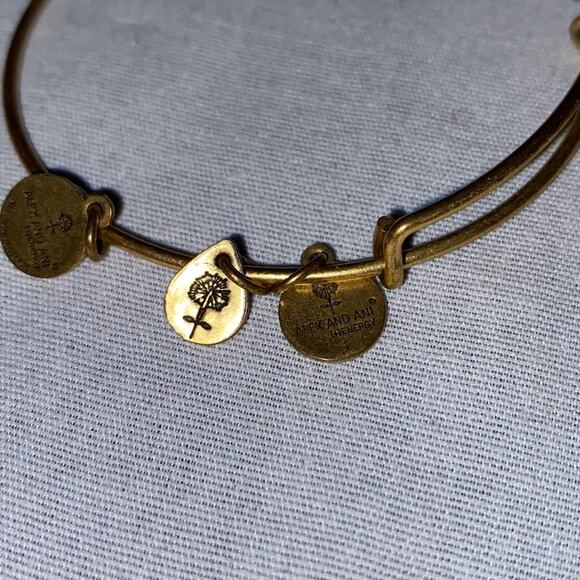 Alex and Ani Letter A Adjustable Initial Charm Bracelet Matte Goldtone Hardware - Picture 4 of 6